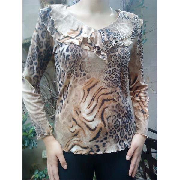 F10 Niki Paris Animal Print Blouse