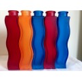 Five Frosted Curvy Vases