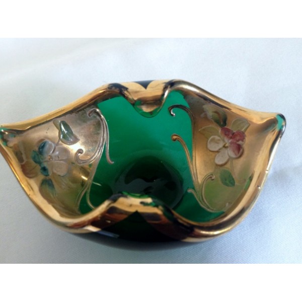 Art Deco Small Emerald Green Bowl