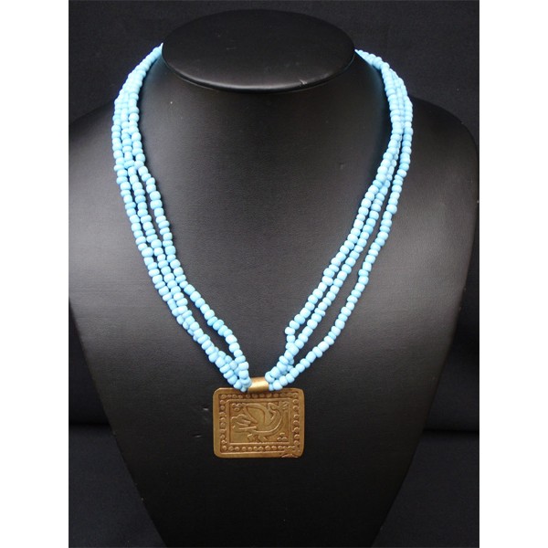Copper Necklace Sky Blue Dove