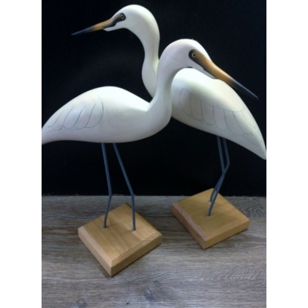 Charles Smith Egrets Wood Carving