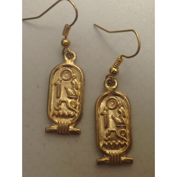 Copper Earrings Cartouche Sun
