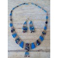 Copper Necklace and Earrings Stone Beads