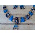 Copper Necklace and Earrings Stone Beads