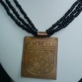 Copper Necklace Carre 3R Blk 