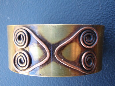 Copper Bracelet 2 Spiral Pegs