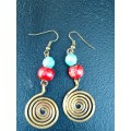 Copper Earrings Swirl B and R