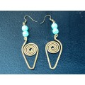 Copper Earrings Cone 2 B