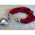 Coral Heart Bracelet