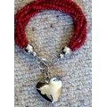 Coral Heart Bracelet