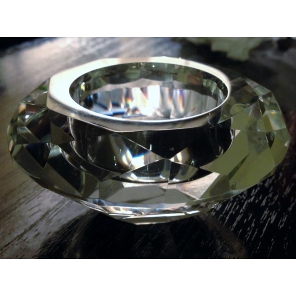 Crystal Flat Candle Holder