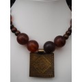 Copper Necklace Diamond in Square