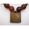 Copper Necklace Diamond in Square
