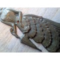 Brass Plaque Lady with Umbrella