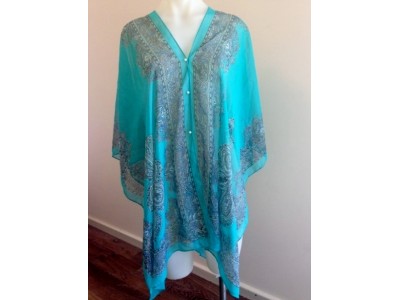 F3 Six Pearls Turquoise Poncho