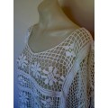 F4 White Cotton Poncho (one size fits most)
