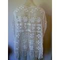 F4 White Cotton Poncho (one size fits most)