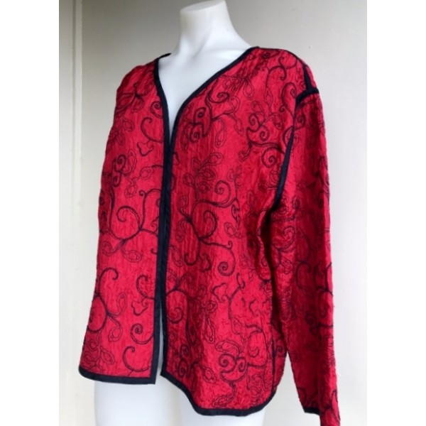 F17 Chicos Red Coat Cape