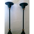Green Pillars Candle Holders