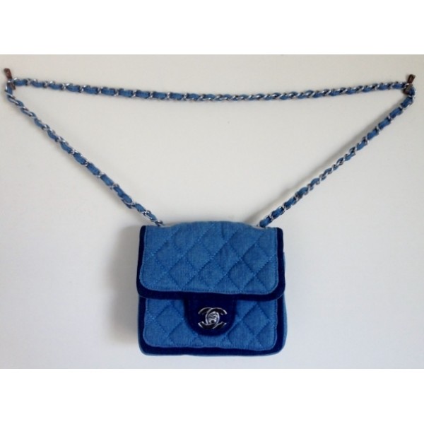 B10 Chanel Quilted Denim Handbag