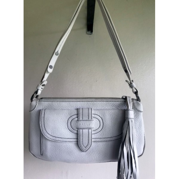 B10 Bally White Pebbled Leather
