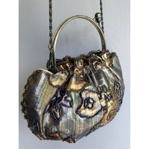 B10 Beaded Golden Bag