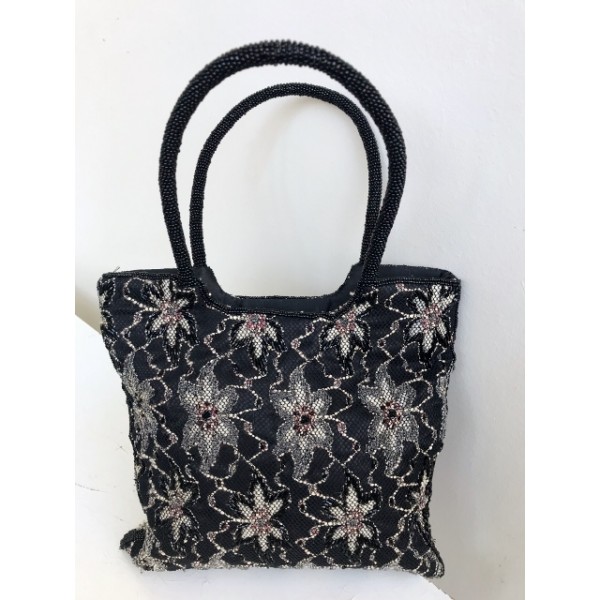 B13 Black Beaded Floral