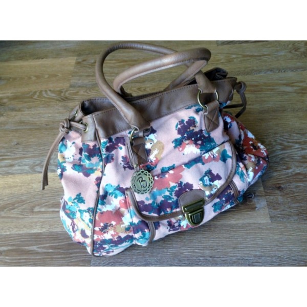 B7 Blue Bird Canvas Fabric Handbag
