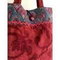 B4 Burgundy Tapestry Tote
