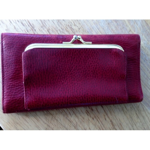 B7 Burgundy Leather Wallet Mona
