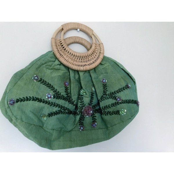 B5 Green Floral Handbag