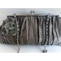 Rose Olive Pleated Clutch