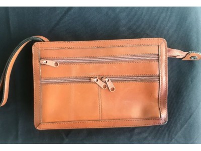 Tan Wristlet Clutch