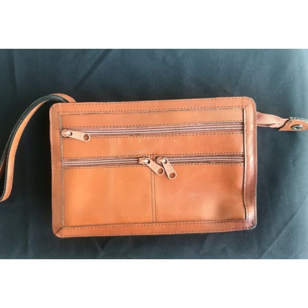 Tan Wristlet Clutch