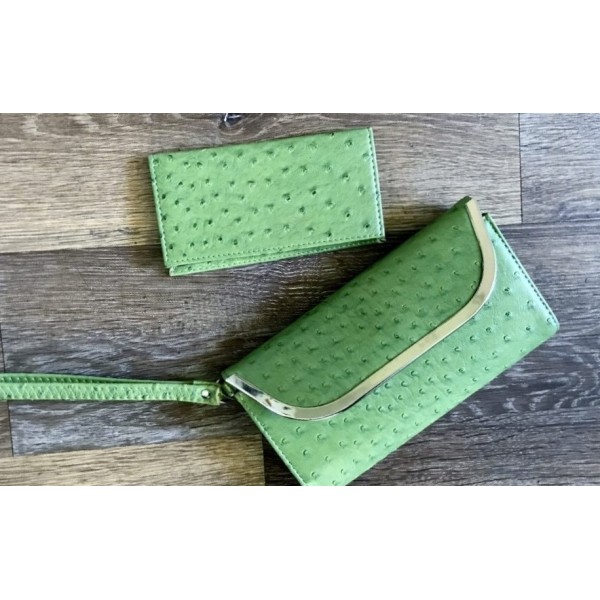 B3 Wristlet Clutch Ostrich Pattern