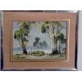 M. SCHMIDT Oil Painting - Gum Trees