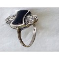 Silver Ring - Black Onyx Sparks
