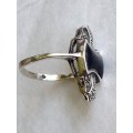 Silver Ring - Black Onyx Sparks