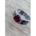Silver Ring - Ruby Eye