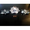 Stars and Rose Trio Candle Holders  