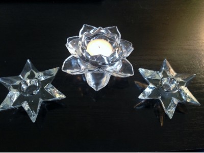 Stars and Rose Trio Candle Holders  