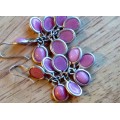 Silver Earrings - Pink