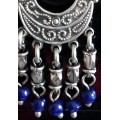 Silver Earrings - Blue Pillars
