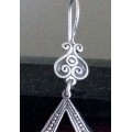 Silver Earrings - Blue Pillars