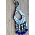 Silver Earrings - Blue Pillars