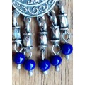 Silver Earrings - Blue Pillars