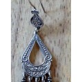 Silver Earrings - Blue Pillars