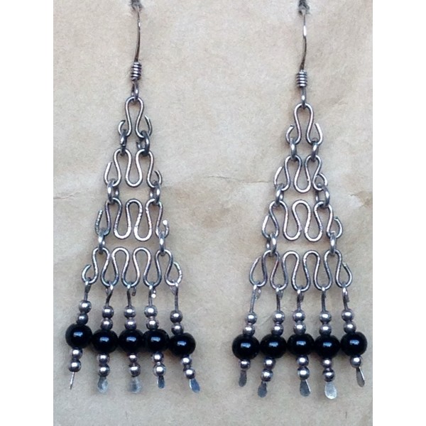 Silver Earrings - Ten Onyx