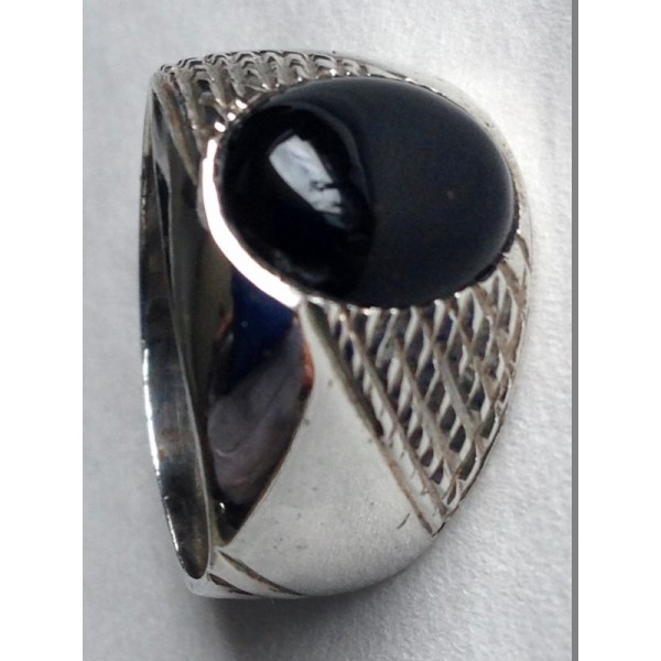 Silver Ring - Dots Diagonal