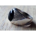 Silver Ring - Dots Diagonal